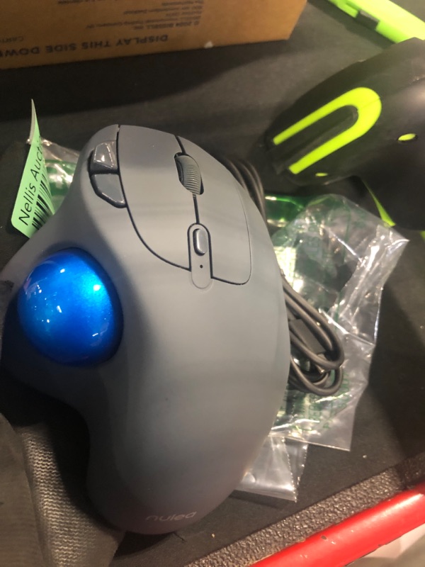 Photo 1 of  * blue ball**
Nulea M501 Wireless Trackball Mouse, Rechargeable Ergonomic, Easy Thumb Control, Precise & Smooth Tracking, 3 Device Connection (Bluetooth or USB Receiver), Compatible for PC, Laptop, Mac, Windows.