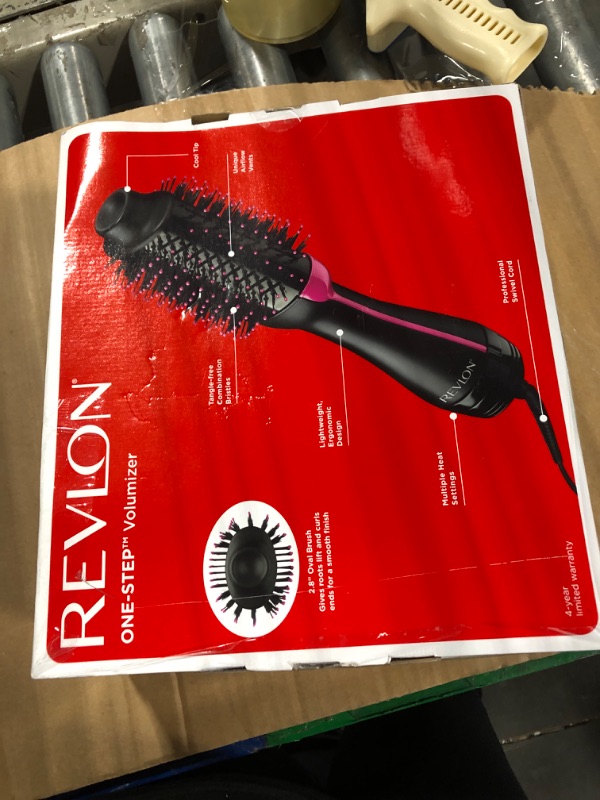 Photo 1 of REVLON One-Step Volumizer Hair Dryer and Styler, for Less Frizz, More Shine, and Reduced Heat Damage for Salon Style Round Brush for Blowout, Black (Amazon Exclusive)