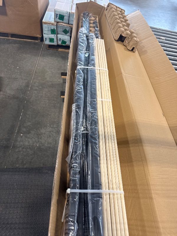 Photo 1 of Mellow Modernista Low Profile 6 Inch Metal Platform Bed Frame with Classic Wooden Slat Support Mattress Foundation (No Box Spring Needed), Full, Black