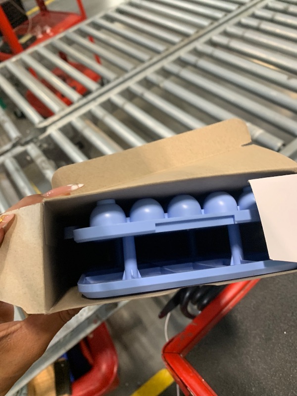 Photo 1 of BIGLEE Plastic Test Tube Holder Rack with Silicone Pad for Test Tubes with a Diameter of Less Than 18MM, Detachable,Holes 50 (1, Blue, 9.6X4.9IN)