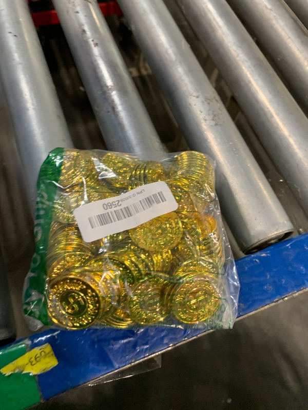 Photo 1 of 120 PCS Gold Coins, 1.4 in Plastic Gold Coins, 0.08 in Thick Fake Coins Pirate Coins Tokens Play Coins for Kids, Pirate Treasure Classroom Reward Adventure Theme Party Supplies for Pirate Party