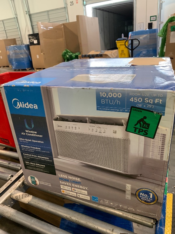 Photo 1 of Midea 10,000 BTU U Shaped Smart Inverter Window Air Conditioner, Cools up to 450 Sq. Ft.,Ultra Quiet with Open Window Flexibility, Works with Alexa/Google Assistant, 35% Energy Savings, Remote Control