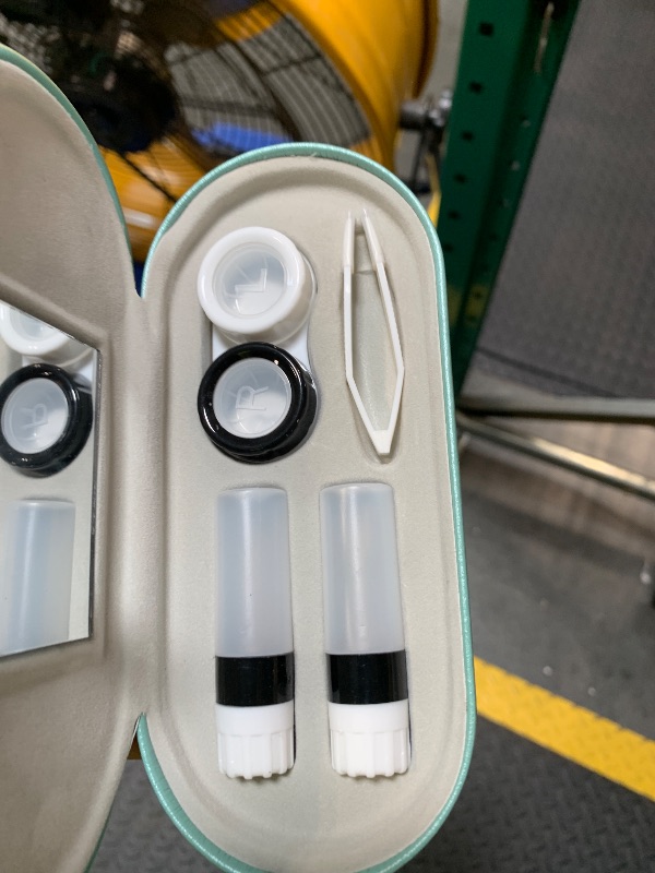 Photo 1 of **MISSING THE EYEGLASSES**Muf 2 in 1 Double Sided Portable Contact Lens Case and Eyeglasses Case,Dual Use Design with Built-in Mirror,Tweezer and Contact Lens Solution Bottle Included for Travel Kit,Teal