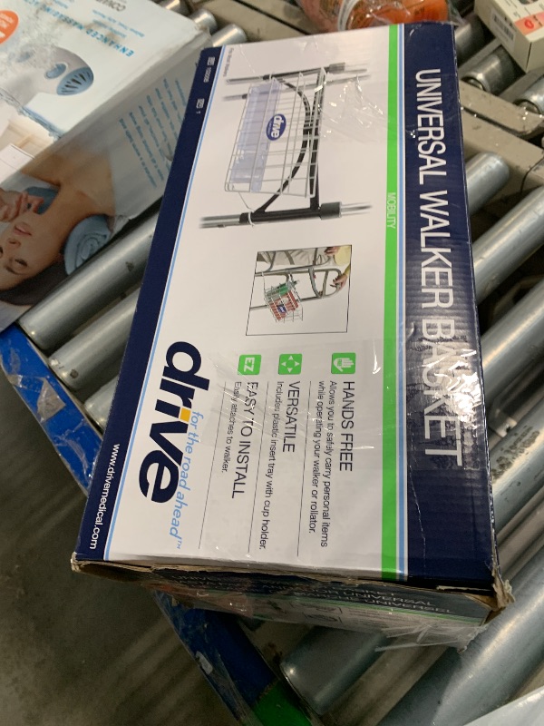 Photo 1 of Drive Medical 10200B Walker Basket with Plastic Cup Holder, White