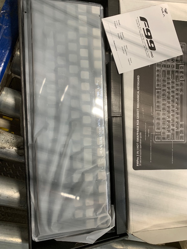 Photo 1 of AULA F99 Pro Wireless Mechanical Keyboard with Knob,Tri-Mode BT5.0/USB-C/2.4GHz Hot Swappable Keyboard,Pre-lubed Switches,RGB Backlit PBT Keycaps Computer Gaming Keyboards (Side Printed Black)