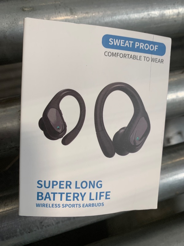 Photo 1 of Bcaikair Wireless Earbuds, Sports Bluetooth Headphones, Ear Buds with 80hr Playtime, Noise Canceling, LED Power Display, IPX7 Waterproof Earphones for Workout/Running Black