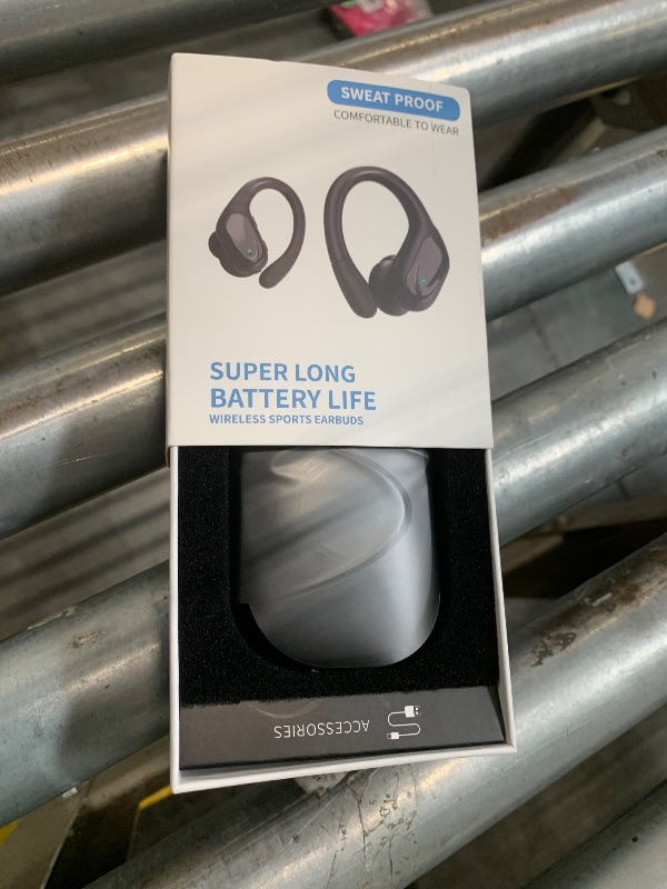 Photo 1 of Bcaikair Wireless Earbuds, Sports Bluetooth Headphones, Ear Buds with 80hr Playtime, Noise Canceling, LED Power Display, IPX7 Waterproof Earphones for Workout/Running Black