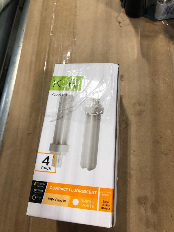 Photo 1 of (4 Pack) PL18W/2U/2P/850 18-Watt Double Tube G24d-2 (2 Pin) Base 5000K
