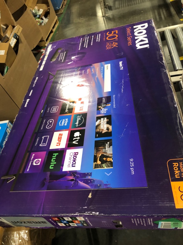 Photo 1 of **PARTS ONLY **Roku Smart TV 2025 – 50-Inch Select Series, 4K HDR TV – RokuTV with Enhanced Voice Remote – Flat Screen LED Television with Wi-Fi for Streaming Live Local News, Sports, Family Entertainment