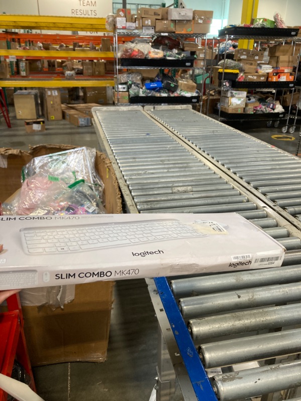 Photo 1 of Logitech MK470 Slim Wireless Keyboard and Mouse Combo - Modern Compact Layout, Ultra Quiet, 2.4 GHz USB Receiver, Plug n' Play Connectivity, Compatible with Windows - Off White. 