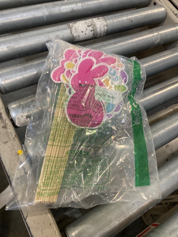 Photo 1 of Easter Table Toppers Happy Easter Peeps Centerpiece Sticks Spring Bunny Rabbit Centerpieces for Table Decor Happy Easter Peeps Decorations for Home Party