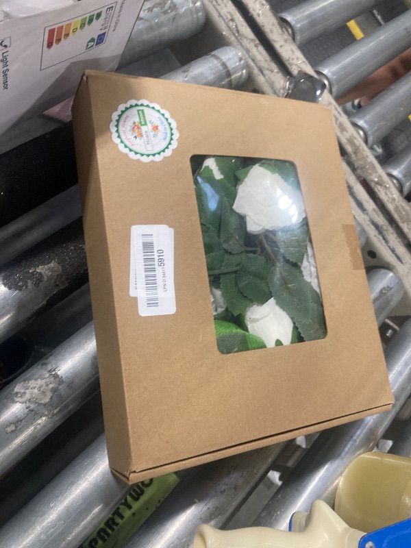 Photo 1 of  *** USED *** Huata 3PCS 6.56Ft Artificial Rose Flower Silk Vine Hanging Wedding Decor Garlands Home Outdoor Indoor Decor Flower (White)