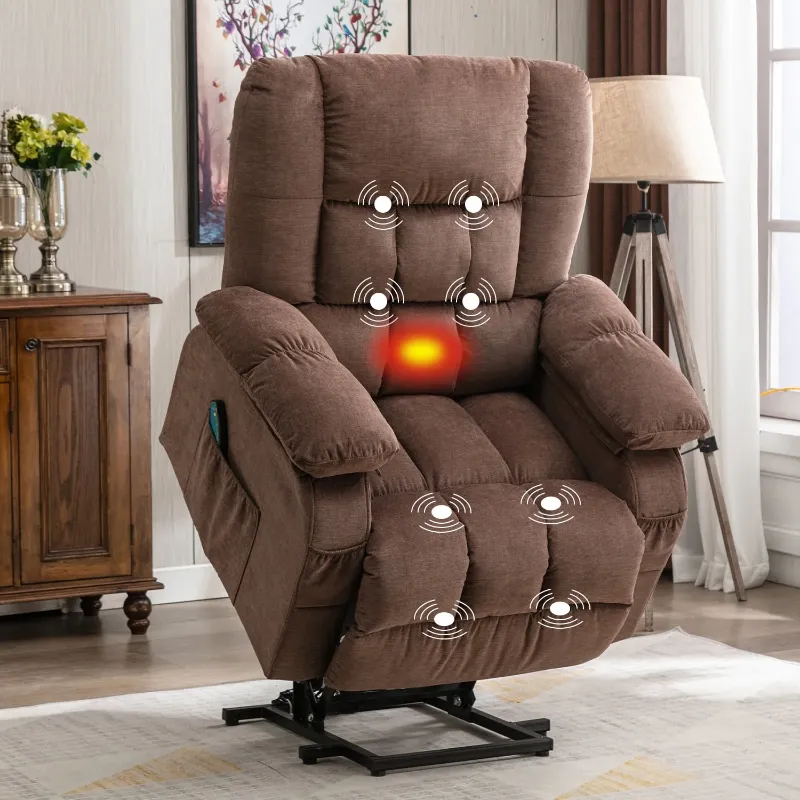 Photo 1 of ***MISSING PARTS*** JONPONY Power Lift Recliner Chair Recliners for Elderly with Heat and Massage Recliner Chair for Living Room with Infinite Position and Side Pocket,USB Charge Port,Brown
