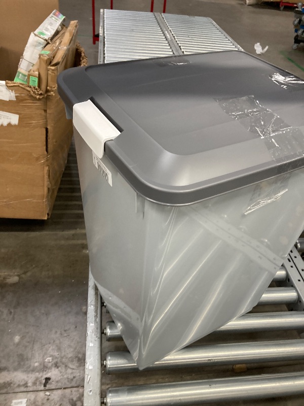 Photo 1 of Amazon Basics Airtight Dog Food Storage Container with Scoop and Wheels, 69 QT, Gray