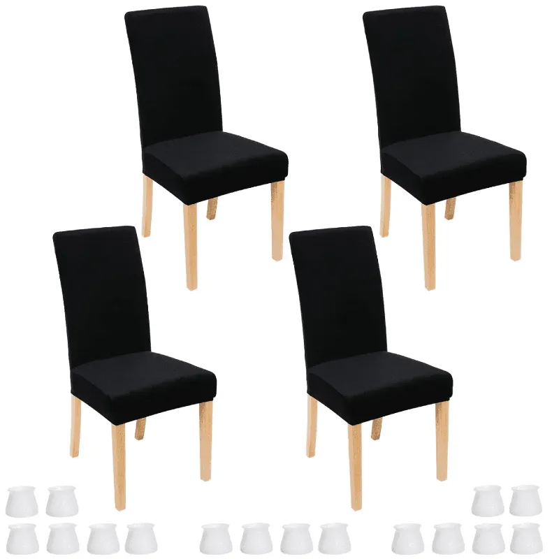 Photo 1 of 4 Pack Dining Chair Covers,Stretch Chair Covers,Chair Seat Covers for Dining Room Kitchen,Removable,Washable