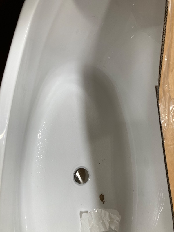Photo 1 of WOODBRIDGE 59"Freestanding White Acylic Soaking Bathtub with Brushed Nickel Drain and Overflow,BTA1518 -B/N-Drain &O