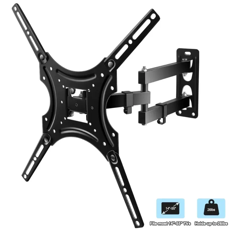 Photo 1 of 14-55 inch Full Motion TV Wall Mount with Swivel and Articulating Tilt Arm TV Wall Bracket
