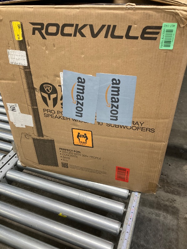 Photo 1 of Rockville TITAN ARRAY SYSTEM Black, 3200W Powered Column Array Speaker System, Dual 10” Subwoofers, (10) 3.5” Drivers, Bluetooth, Carry Bags Included, Perfect for DJs, Live Sound, and Events