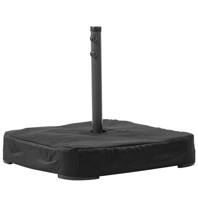 Photo 1 of  Black Square Metal Polyester 300D Oxford Cloth Patio Umbrella Bases, Heavy Duty