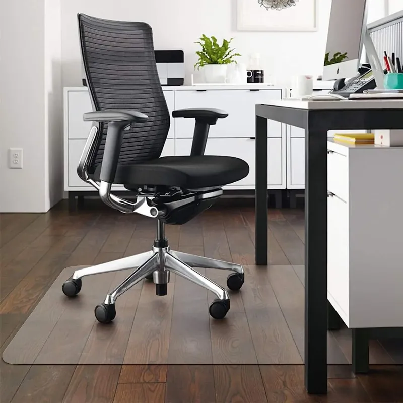 Photo 1 of kibhous Office Mat for Hardwood Floor, 36" x 48" Rectangle Clear Chair Mat ,Matte, PVC
