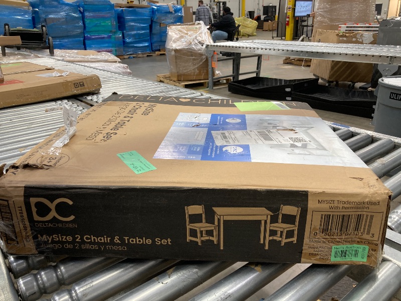 Photo 1 of Delta Children MySize Kids Wood Table and Chair Set (2 Chairs Included) - Ideal for Arts & Crafts, Snack Time, & More - Greenguard Gold Certified, Bianca White, 3 Piece Set