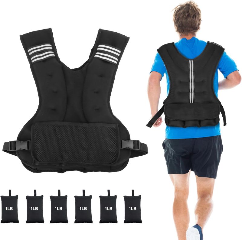 Photo 1 of Adjustable Weighted Vest for Men Women Weights Included, 4-10lbs/11-20lbs Body Weight Vests Adjustable for Running, Training Workout, Jogging, Walking