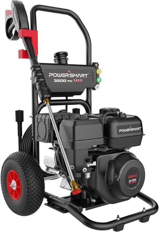 Photo 1 of PowerSmart Gas Pressure Washer 3200 PSI 2.5 GPM Power Washer with Spray Gun & Wand, Onboard Soap Tank, 5 Nozzle for Cleaning Cars, Fences, Driveways, Homes
