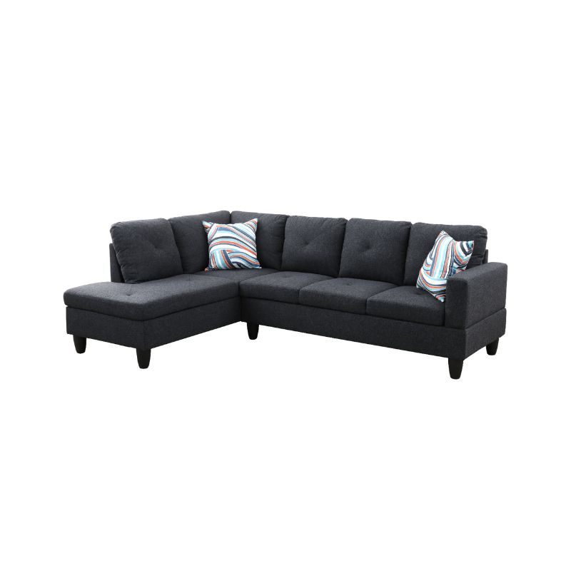 Photo 1 of ***RIGHT ARM CHAISSE ONLY/INCOMPLETE SET***L Shaped Flannel Sectional in Black