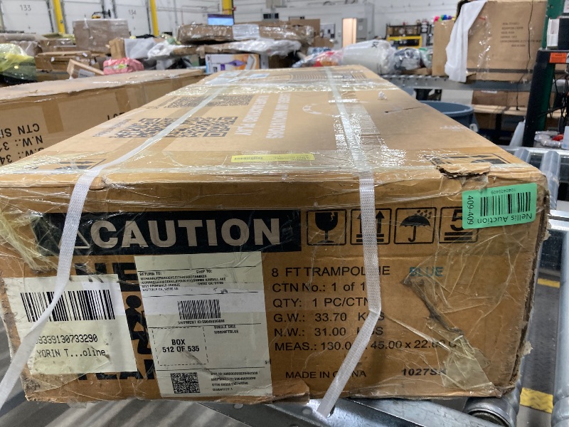 Photo 1 of ****MISSING ITEMS***YORIN Trampoline for 2-3 Kids, 8FT 10FT Trampoline for Adults with Enclosure Net, Ladder, Light, 800LBS Weight Capacity Outdoor Round Recreational Trampoline, Heavy Duty Trampoline
