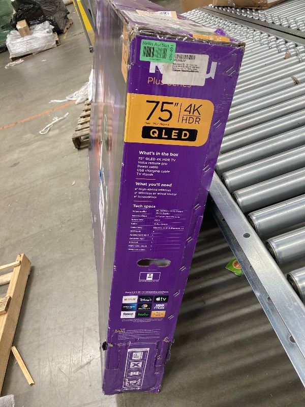 Photo 1 of ***PARTS ONLY***
Roku Smart TV – 75-Inch Plus Series 4K QLED RokuTV with Roku Voice Remote Pro, Dolby Vision, Striking 4K Resolution, Automatic Brightness, & Seamless Streaming – Live Local News & Sports