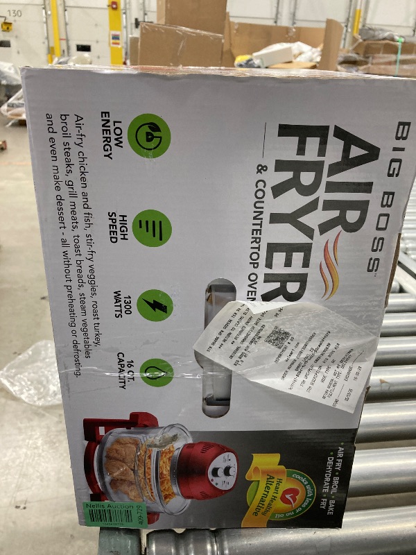 Photo 1 of 16 Qt. Red Oil-less Air Fryer with Built-in Timer

