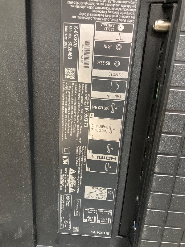 Photo 1 of Sony 65-Inch Mini LED QLED 4K Ultra HD TV BRAVIA 7 Smart Google TV with Dolby Vision HDR, Exclusive Ps5 Features, (K-65XR70) 2024 Model