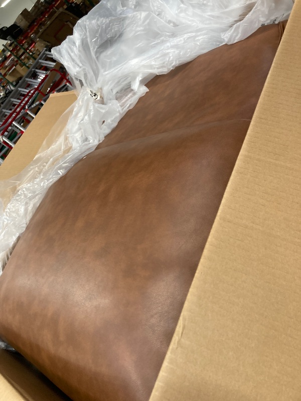 Photo 1 of **THIS IS ONLY THE TOP HALF, MISSING THE BASE***CHITA Power Recliner Chair Swivel Glider, FSC Certified Upholstered Faux Leather Living Room Nursery Reclining Sofa Chair with Lumbar Support, Cognac Brown