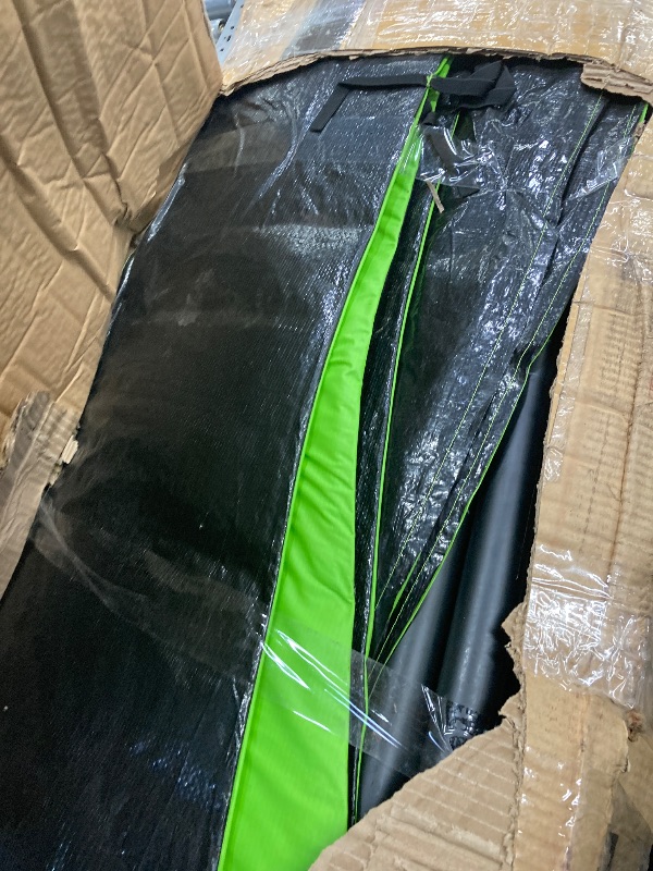 Photo 1 of 1500 LBS 16FT Outdoor Trampoline for Kids and Adults with Safety Enclosure Net, Basketball Hoop and Ladder (Green) ****image similar to the one found in stock****