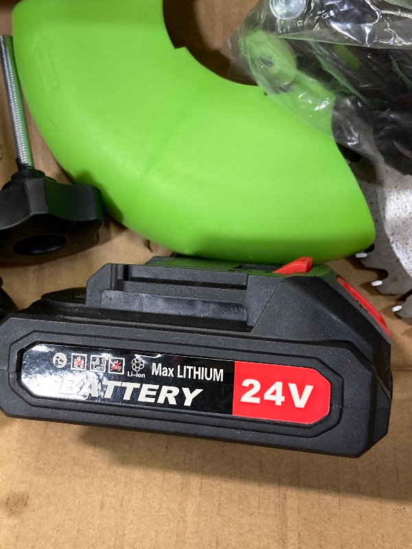 Photo 1 of 12-Inch Cordless String Trimmer, Battery and Charger Not Included  ***(OPEN BOX, BOX RIPPED/TORN, BLADE RUST RESIDUE)***