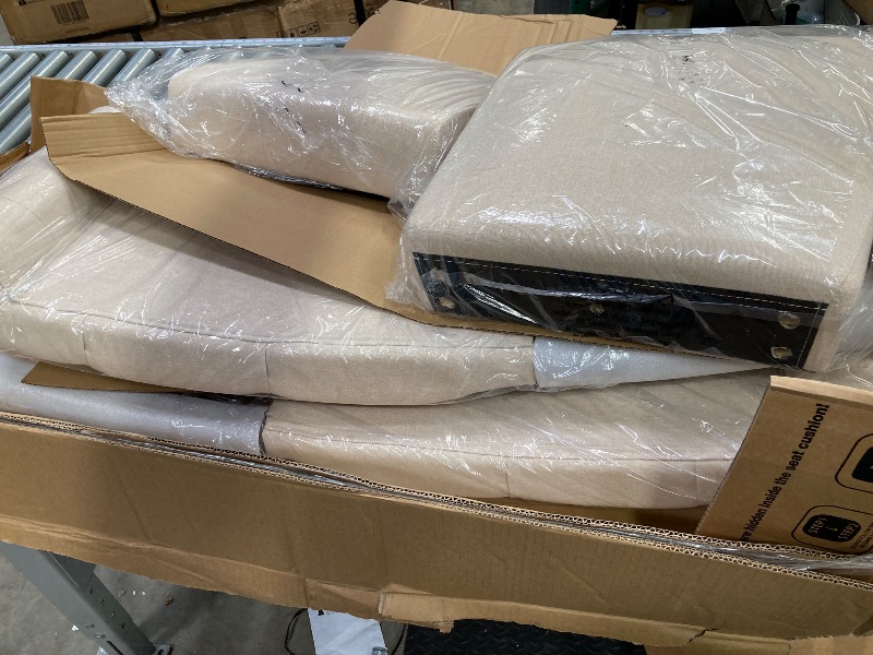 Photo 1 of COLAMY Upholstered Dining Chairs Set of 2, Mid Century Modern Kitchen Chairs with Back, Farmhouse Fabric Side Dining Room Chairs with Wood Legs for Dining Room Restaurant, Beige