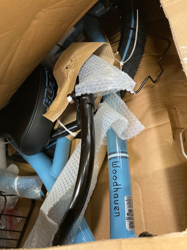 Photo 1 of ***PARTS ONLY***

Huffy Woodhaven 26" Mens Cruiser Bike, Stone Blue Gloss Frame, Dual-Density Padded Seat, Chainguard Cover, Rear Rack, Front Basket, Easy Height Adjustment