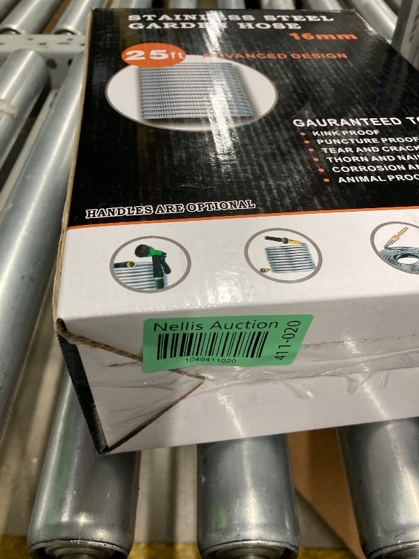 Photo 1 of 50ft Garden Hose Metal with Nozzle, KIMHY 304 Stainless Steel Water Hose 3 /4 Inch , Kink & Tangle Free, Rust Proof, 150 Psi
