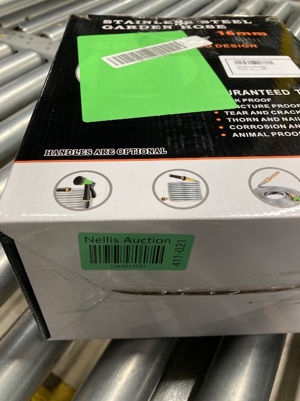 Photo 1 of 50ft Garden Hose Metal with Nozzle, KIMHY 304 Stainless Steel Water Hose 3 /4 Inch , Kink & Tangle Free, Rust Proof, 150 Psi
