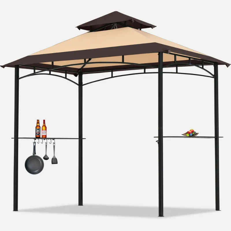 Photo 1 of ***(SELLING PARTS ONLY, NO CANOPY TOP, MISSING HARDWARE)***MASTER
CANOPY 8' x 5' Grill Gazebo for Outdoor BBQ or Patio, Brown & Khaki
