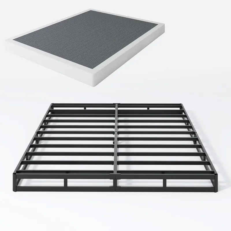 Photo 1 of  Box Spring, Box Springs King  Basics Bed Base, Mattress Foundation, Black Heavy Duty Metal Structure with Cover, No Noise, Easy Assembly