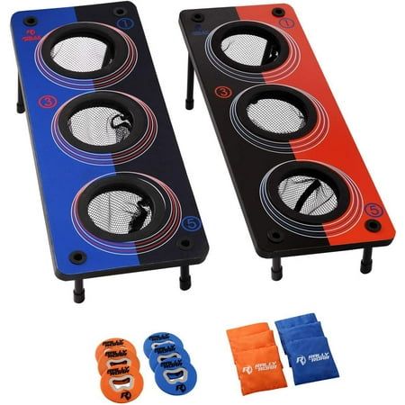 Photo 1 of 2 in 1 Washer and Bean Bag Toss Game Set - Includes 2 Boards 6 Washers and 6 Bags

