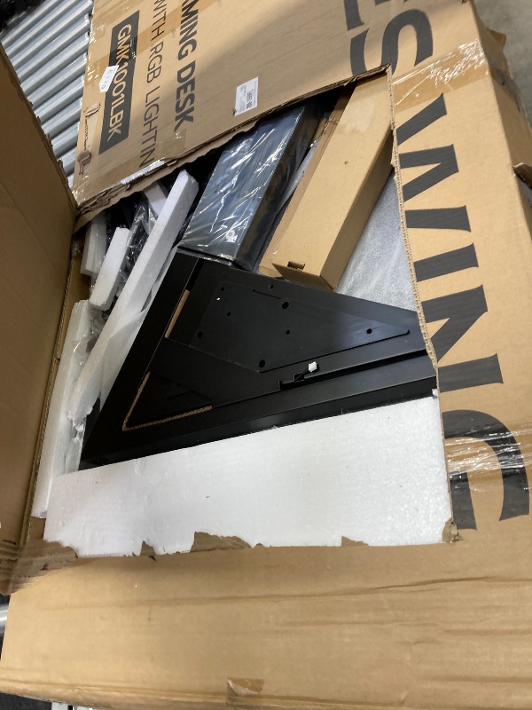 Photo 1 of ***parts only***the desk is broken***ARES WING 47" Gaming Table with LED Light, Computer Desk for Adult, PC Ergonomic Table Black
