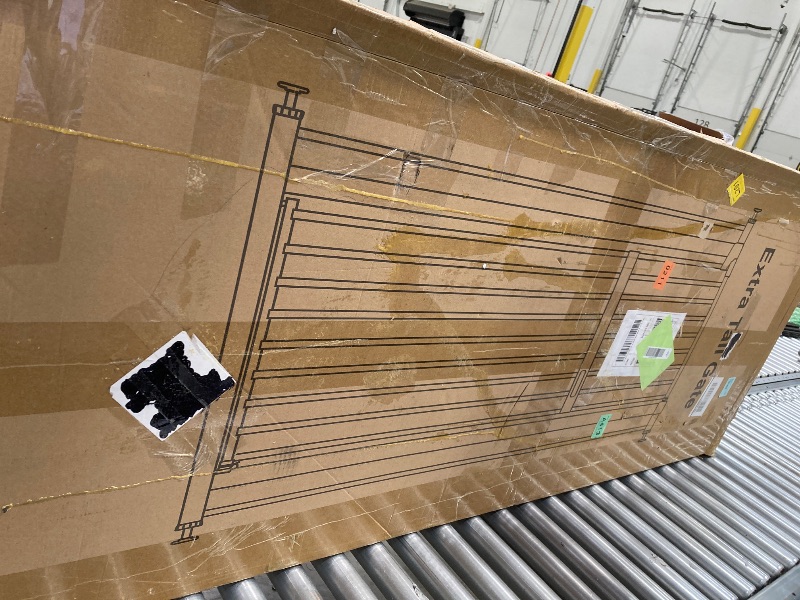 Photo 1 of ***DAMAGED TOP LATCH**FLROHA 59 Inch High Extra Tall Cat Gate with Doors Locks Narrow Bar Spacing, Pressure Mounted 1.38inch Door Page Fence Spacing, Cat Door Way Indoor Use, White
