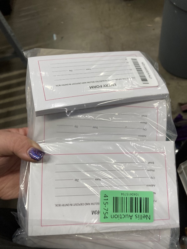 Photo 1 of 1000 Entry Forms - 10 Pads with 100 Sheets Per Pad - Entry Cards for Contests, Raffles, Ballots, Drawings, 6.2 x 3.7 Inches