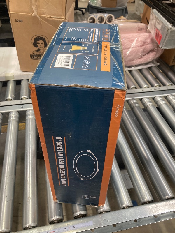 Photo 1 of Amico 12 Pack 8 Inch 5CCT Ultra-Thin LED Recessed Ceiling Light with Junction Box, 2700K/3000K/3500K/4000K/5000K Selectable, 18W Eqv 125W, Dimmable Canless Wafer Downlight, 1600LM High Brightness -ETL