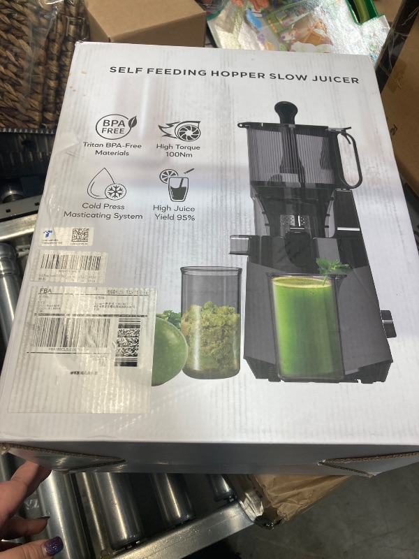 Photo 1 of Cold Press Juicer, 5.8" Extra Large Feed Chute Fit Whole Fruits & Vegetables, 350W Slow Masticating Juicer Machines, Easy to Clean, High Juice Yield