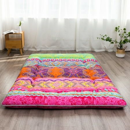 Photo 1 of Japanese Floor Mattress Futon Mattress Boho Design Sleeping Mat Queen Size
