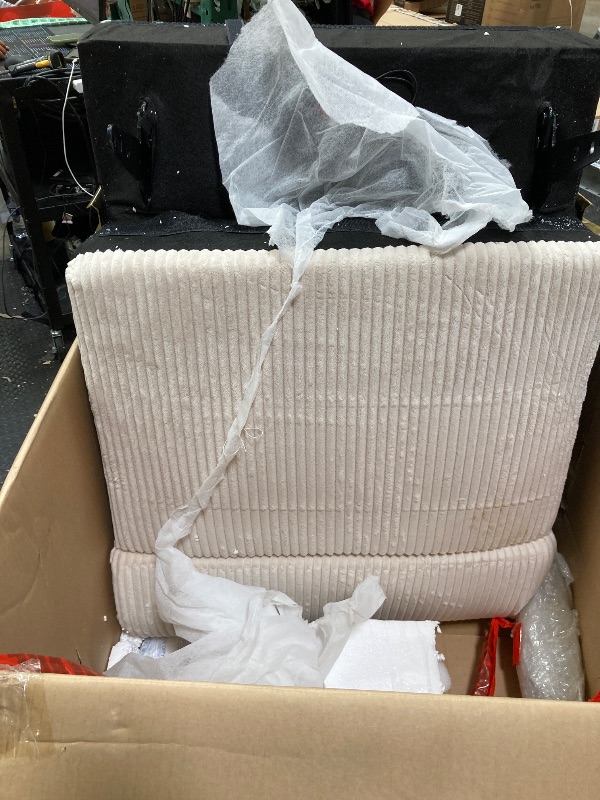 Photo 1 of ***there are two boxes ***Electric Power Lift Recliner Chair with Massage for Elderly Corduroy Fabric Recliner Single Sofa with Cup Holders, Side Pockets and Remote Control for Living Room Bedroom (White)