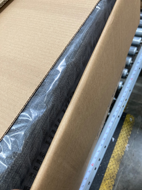 Photo 1 of Amazon Basics Upholstered Storage Rectangular Ottoman and Entryway Bench, Polyester, Charcoal Gray, 90.17 cm (W) × 41.91 cm (D) × 43.18 cm (H).
